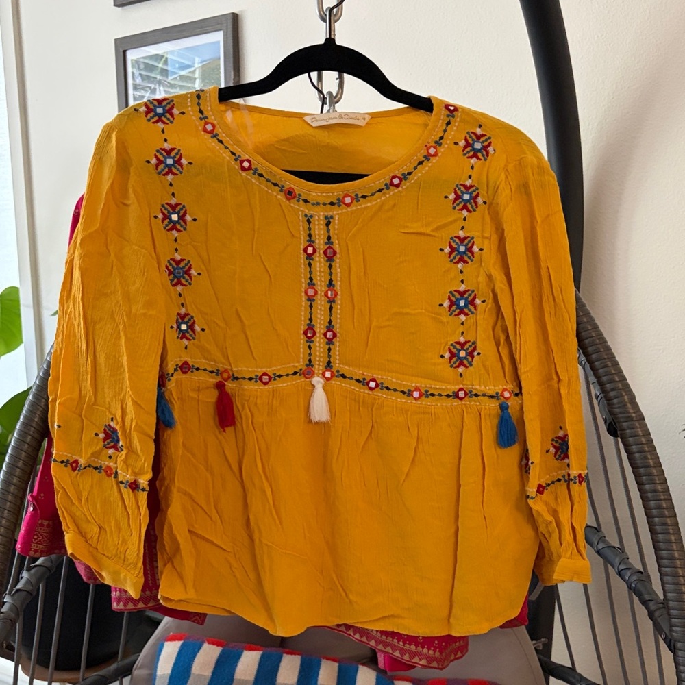 Sunshine Yellow Embroidered Blouse
